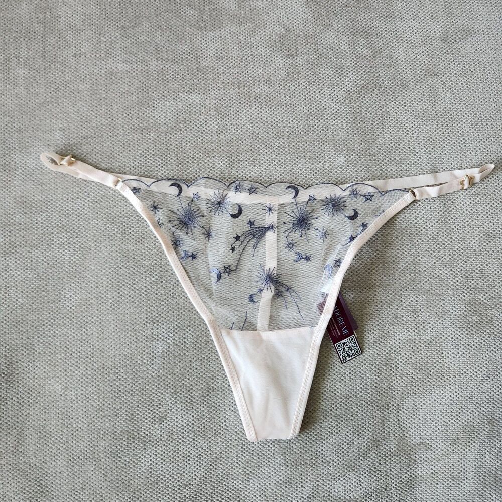 Adore Me 1X Light Pink Floral Cassiopeia G String Thong Bottom NWT